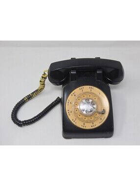 Western Electric Bell System Rotary Desk Telephone Black Bakelite Body